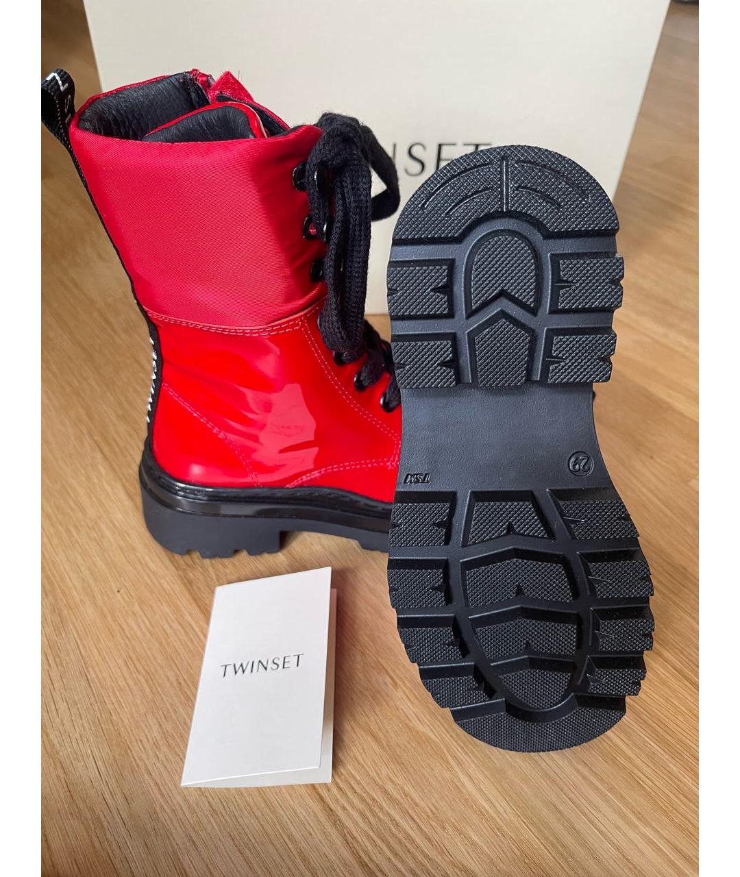 TWIN-SET Красные ботинки из лакированной кожи, фото 4