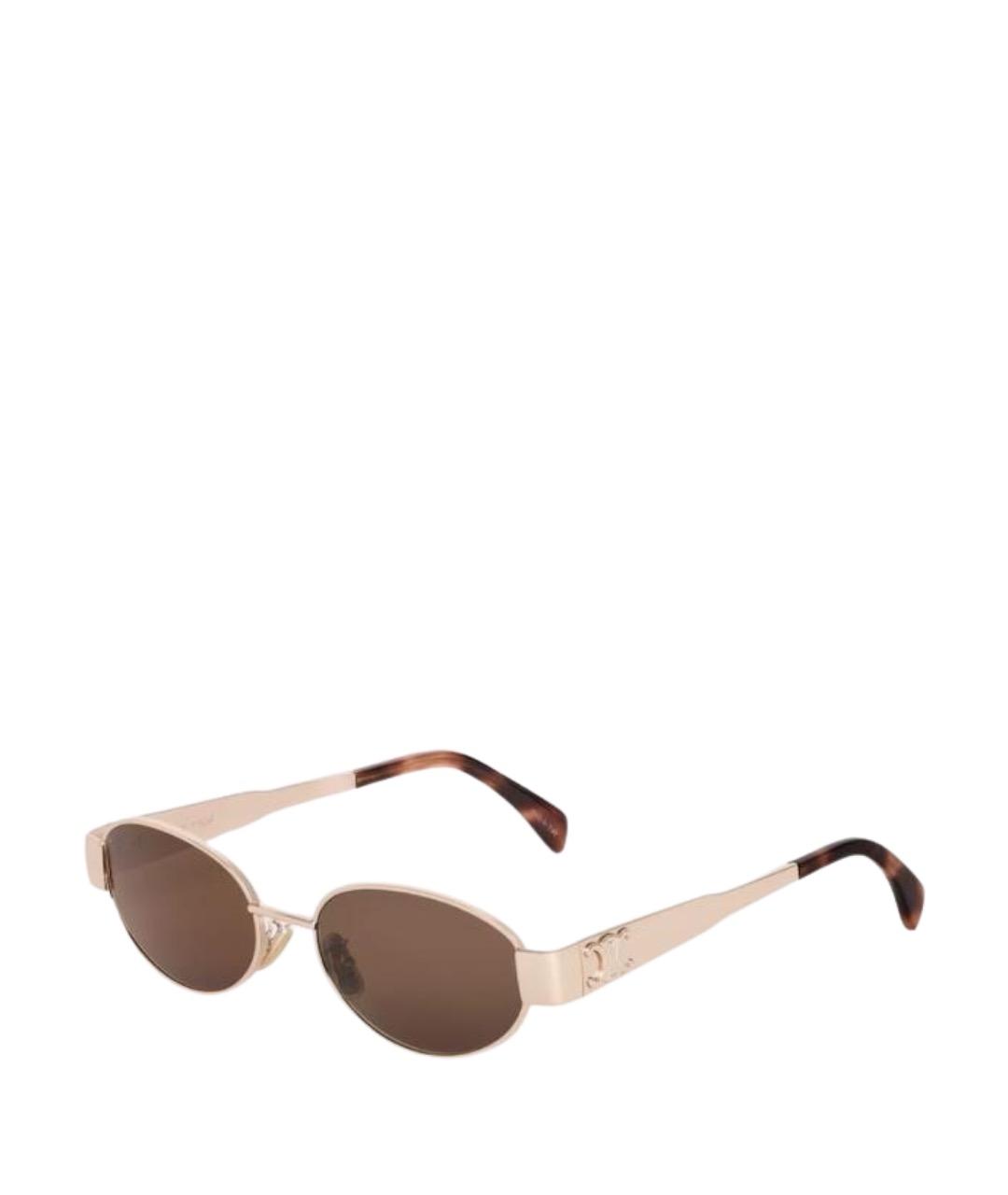 CELINE Золотые металлические солнцезащитные очки, фото 1