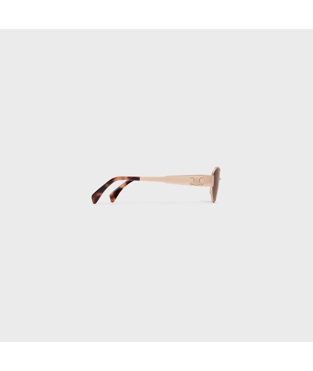 CELINE Золотые металлические солнцезащитные очки, фото 5