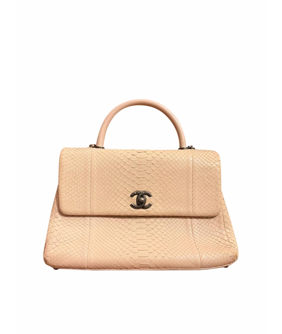 CHANEL Розовая сумка с короткими ручками из экзотической кожи, фото 1