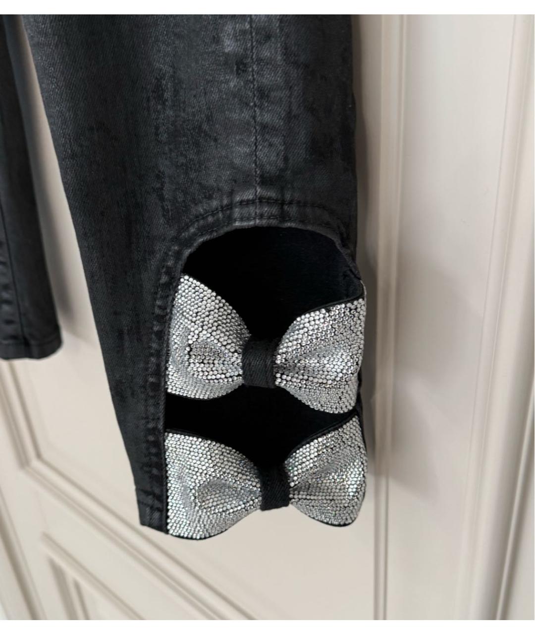 PHILIPP PLEIN Черные хлопко-эластановые джинсы слим, фото 3