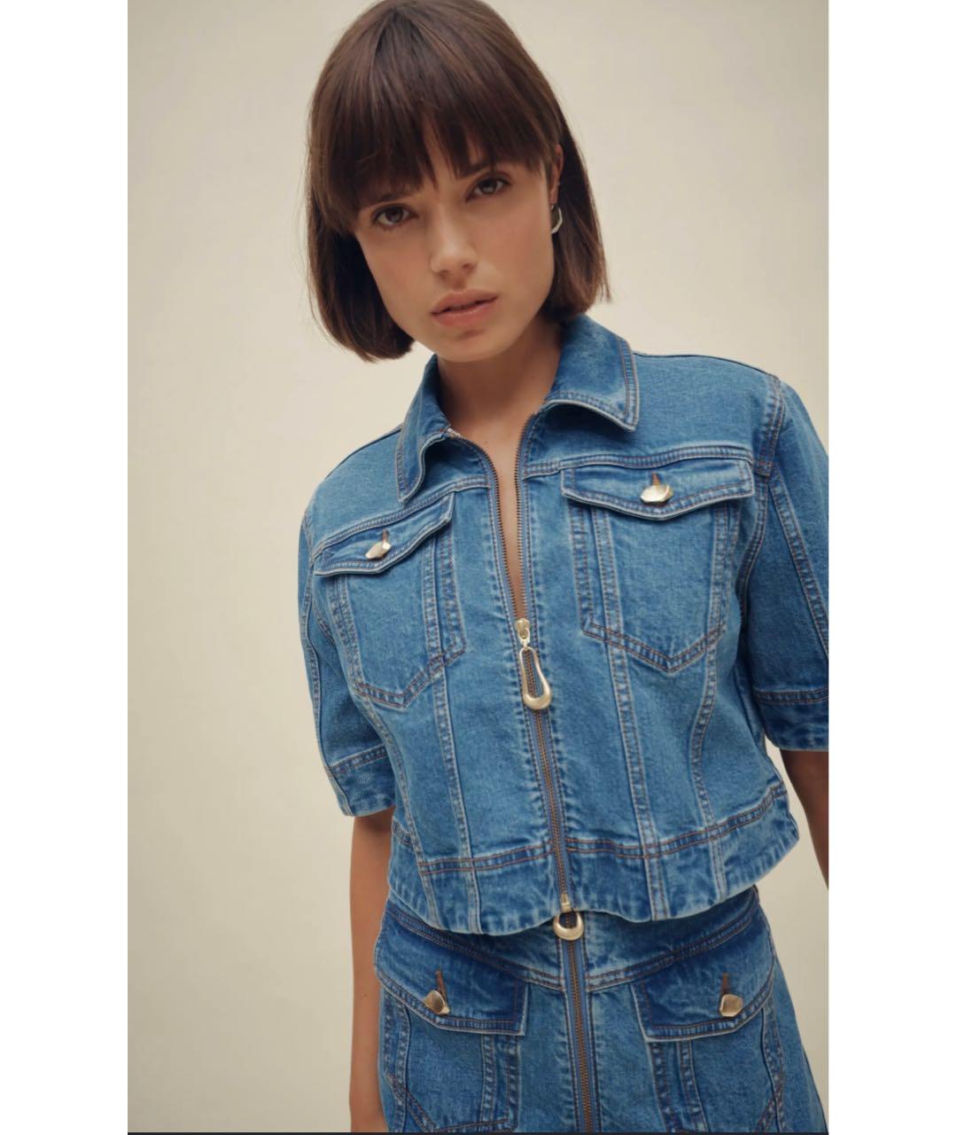 AJE Голубая хлопковая куртка, фото 7