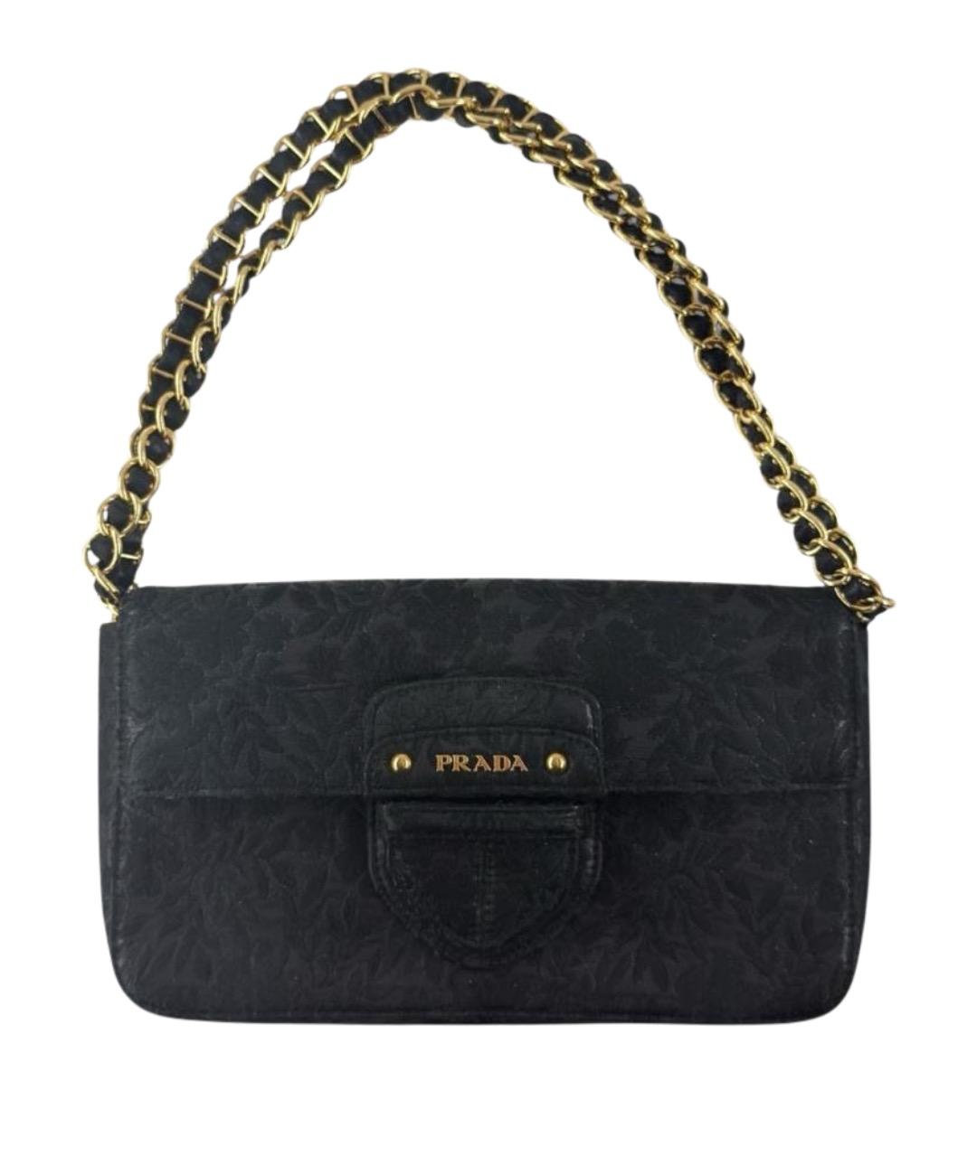 PRADA Черная кожаная сумка через плечо, фото 1