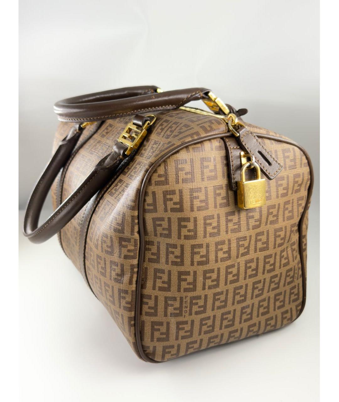 FENDI Коричневая сумка с короткими ручками, фото 4