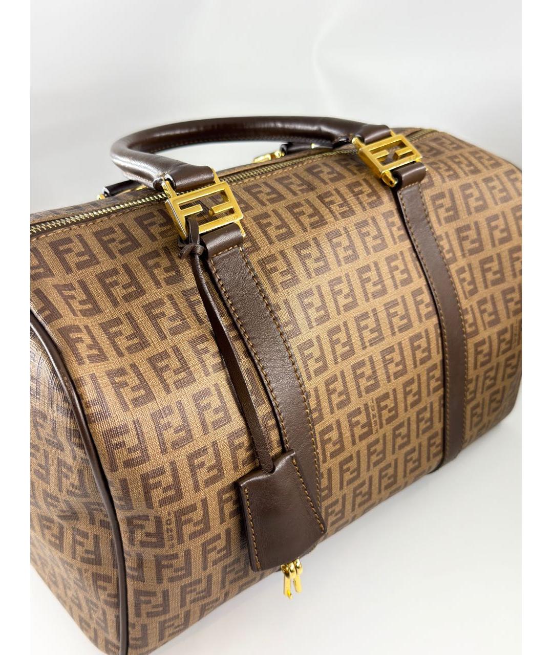 FENDI Коричневая сумка с короткими ручками, фото 2