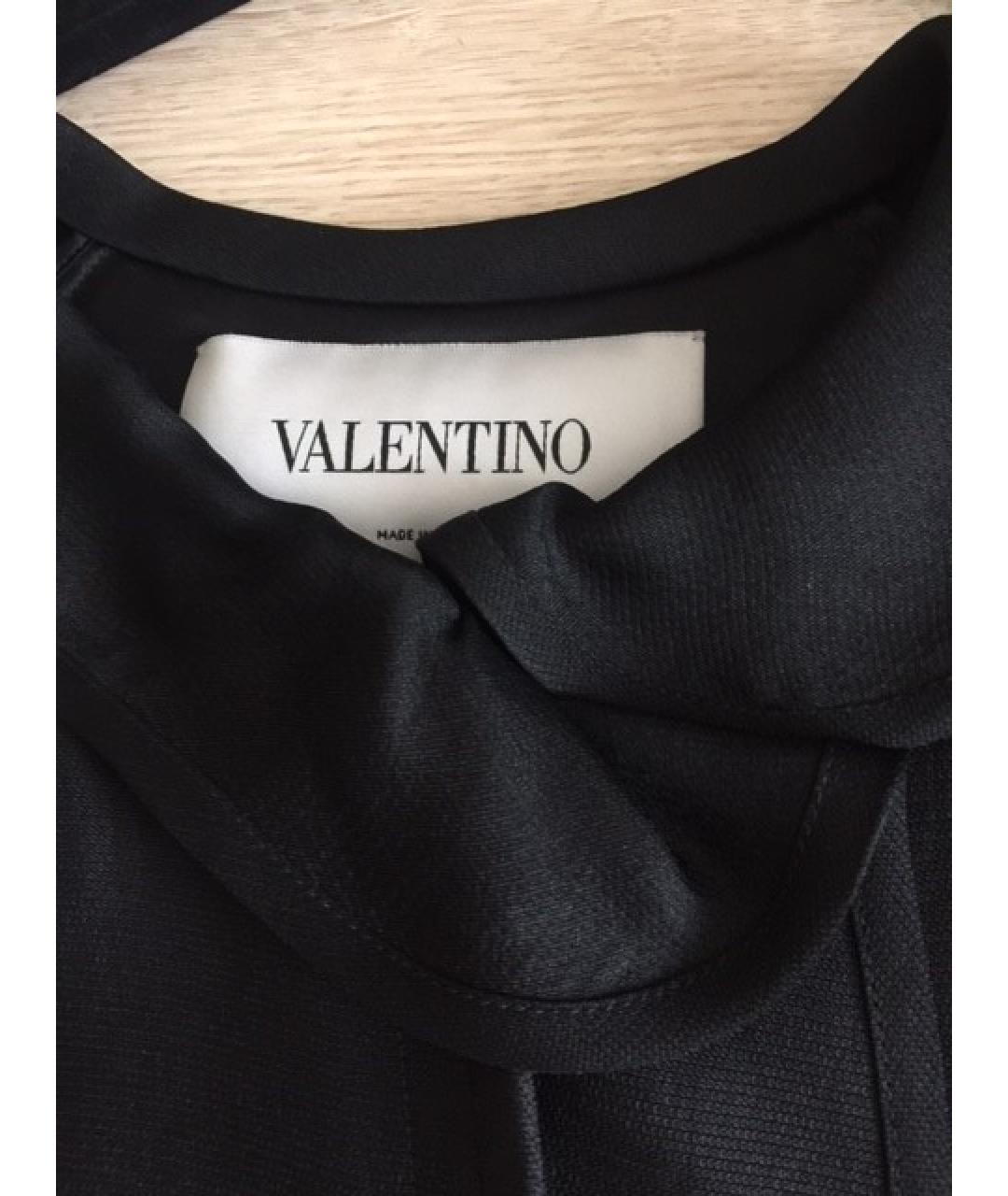 VALENTINO Черное шелковое повседневное платье, фото 3