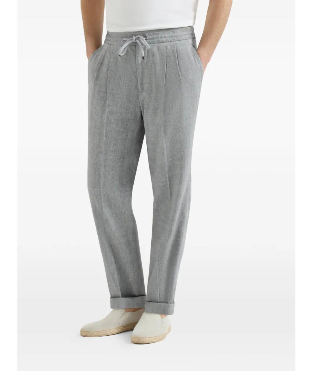 BRUNELLO CUCINELLI Льняные повседневные брюки, фото 3