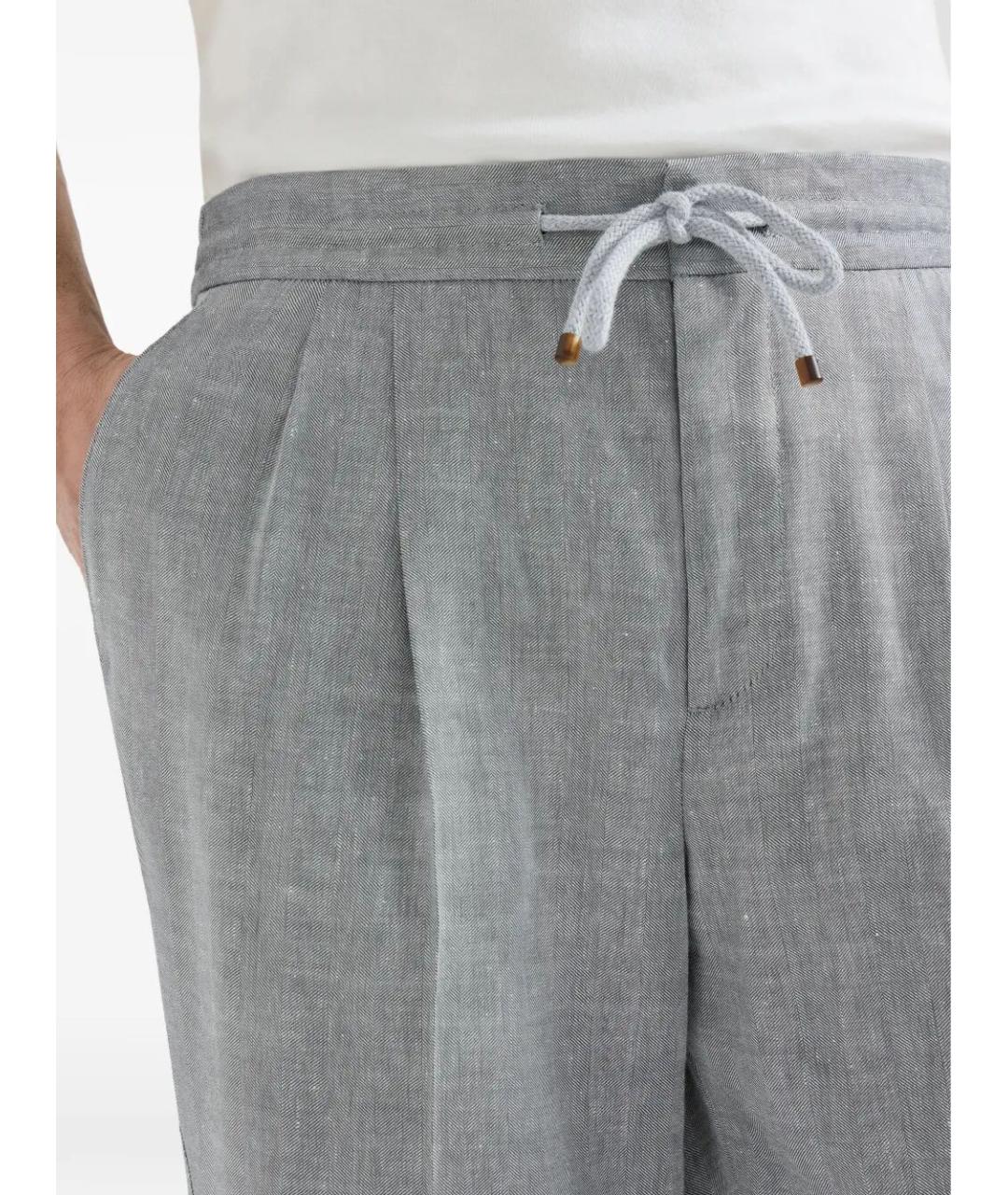BRUNELLO CUCINELLI Льняные повседневные брюки, фото 4