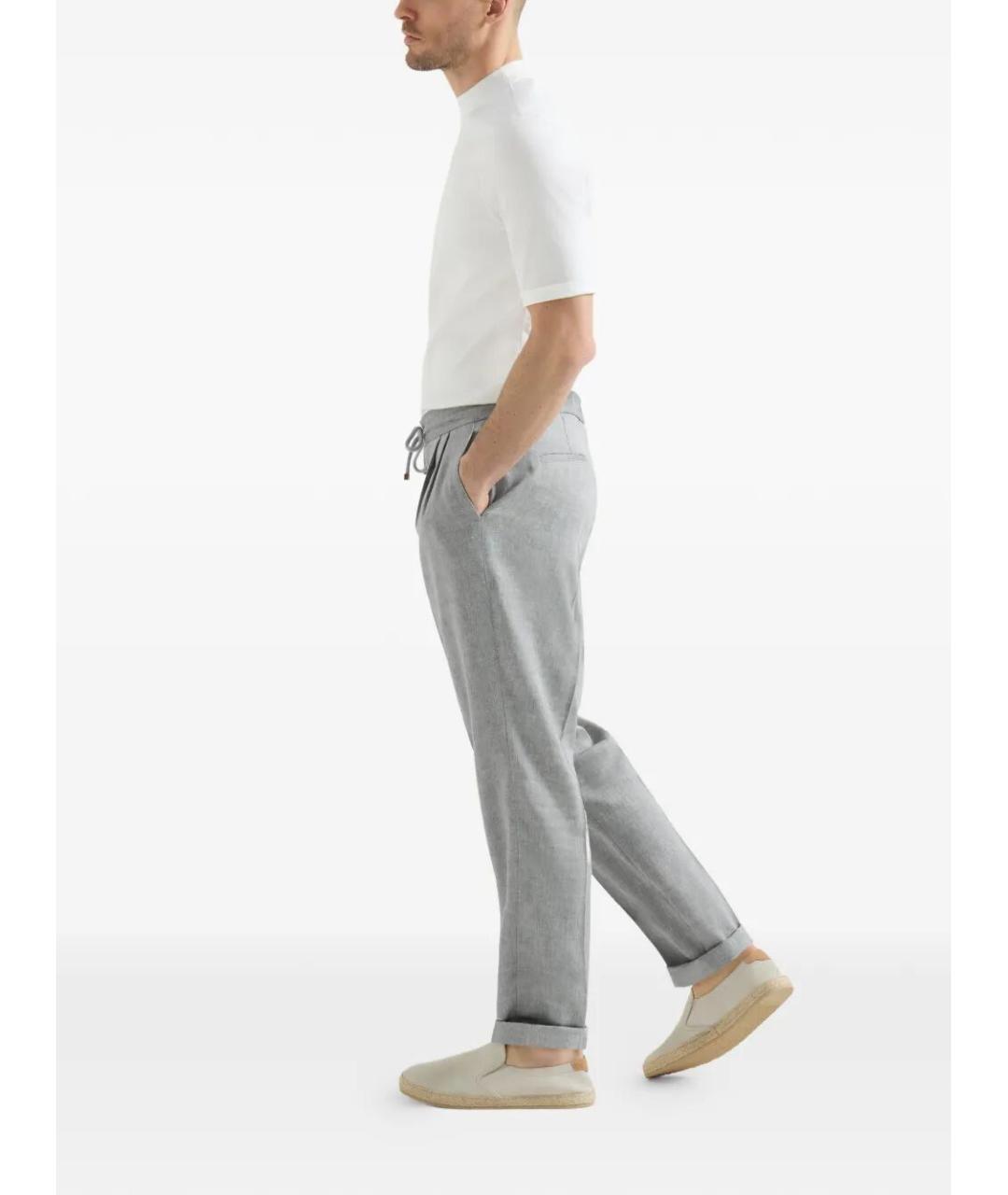 BRUNELLO CUCINELLI Льняные повседневные брюки, фото 5
