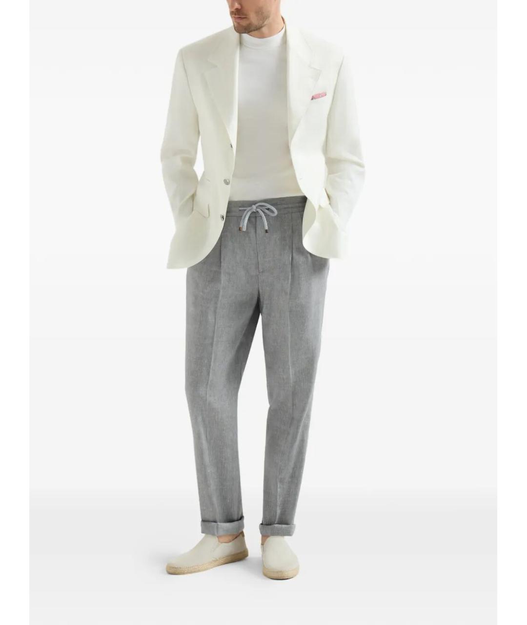BRUNELLO CUCINELLI Льняные повседневные брюки, фото 2