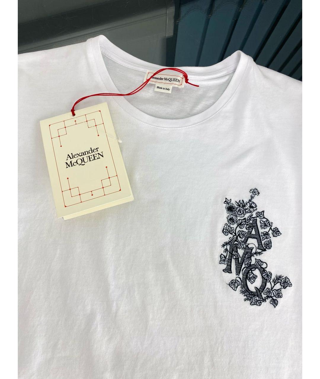ALEXANDER MCQUEEN Белая хлопковая футболка, фото 3