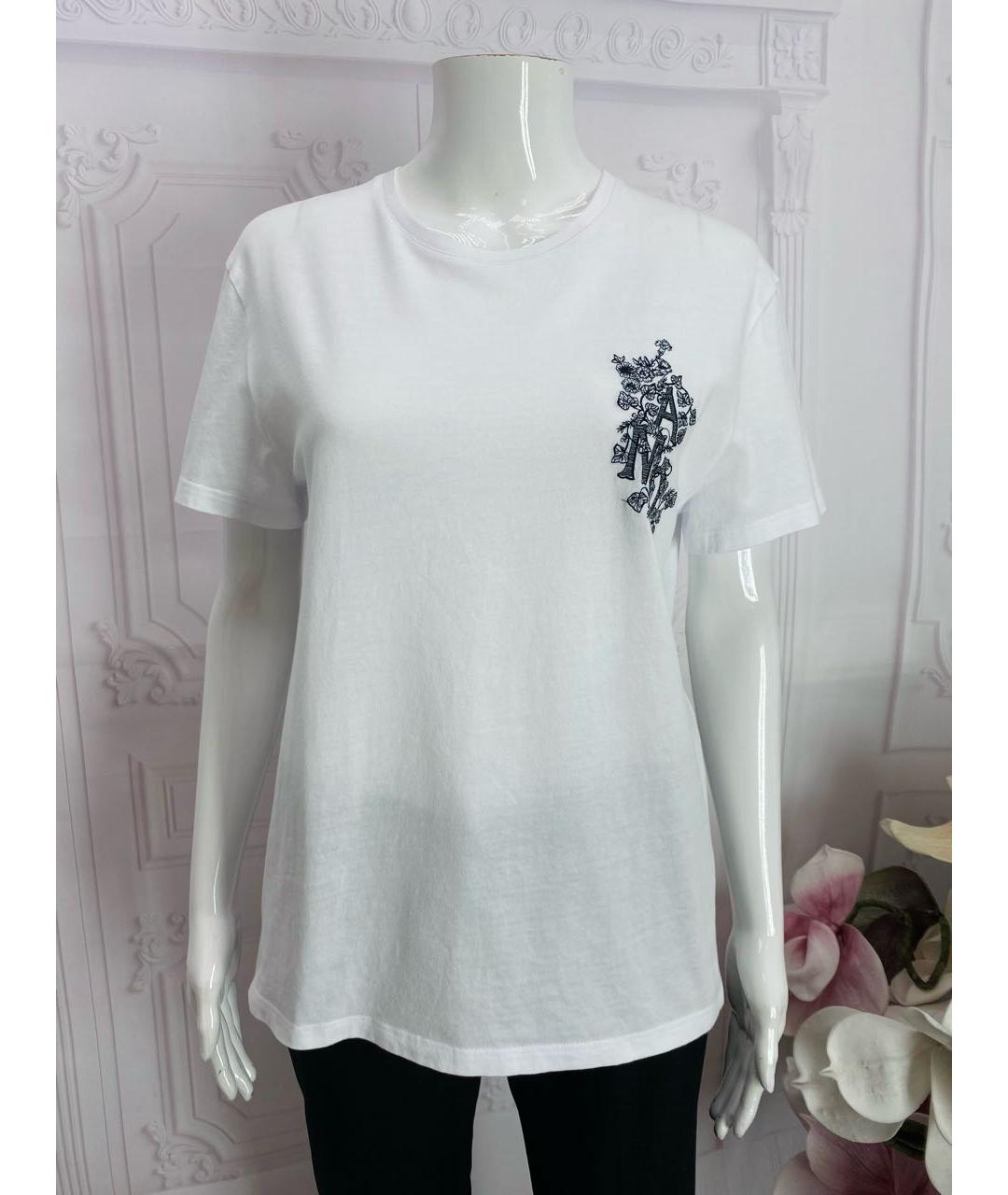 ALEXANDER MCQUEEN Белая хлопковая футболка, фото 6