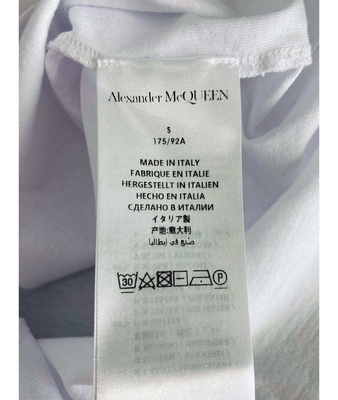 ALEXANDER MCQUEEN Белая хлопковая футболка, фото 7