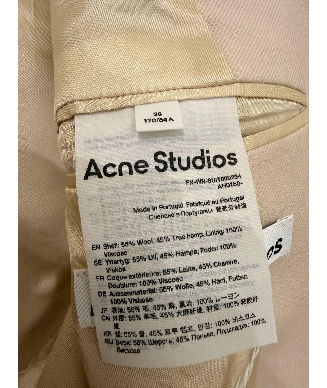 ACNE STUDIOS Розовый шерстяной жакет/пиджак, фото 5