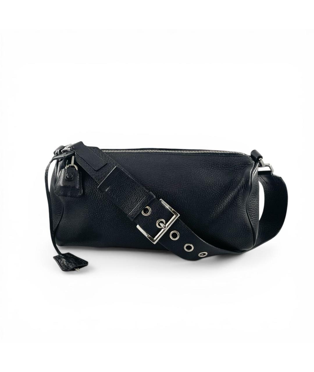 PRADA Черная кожаная сумка через плечо, фото 7