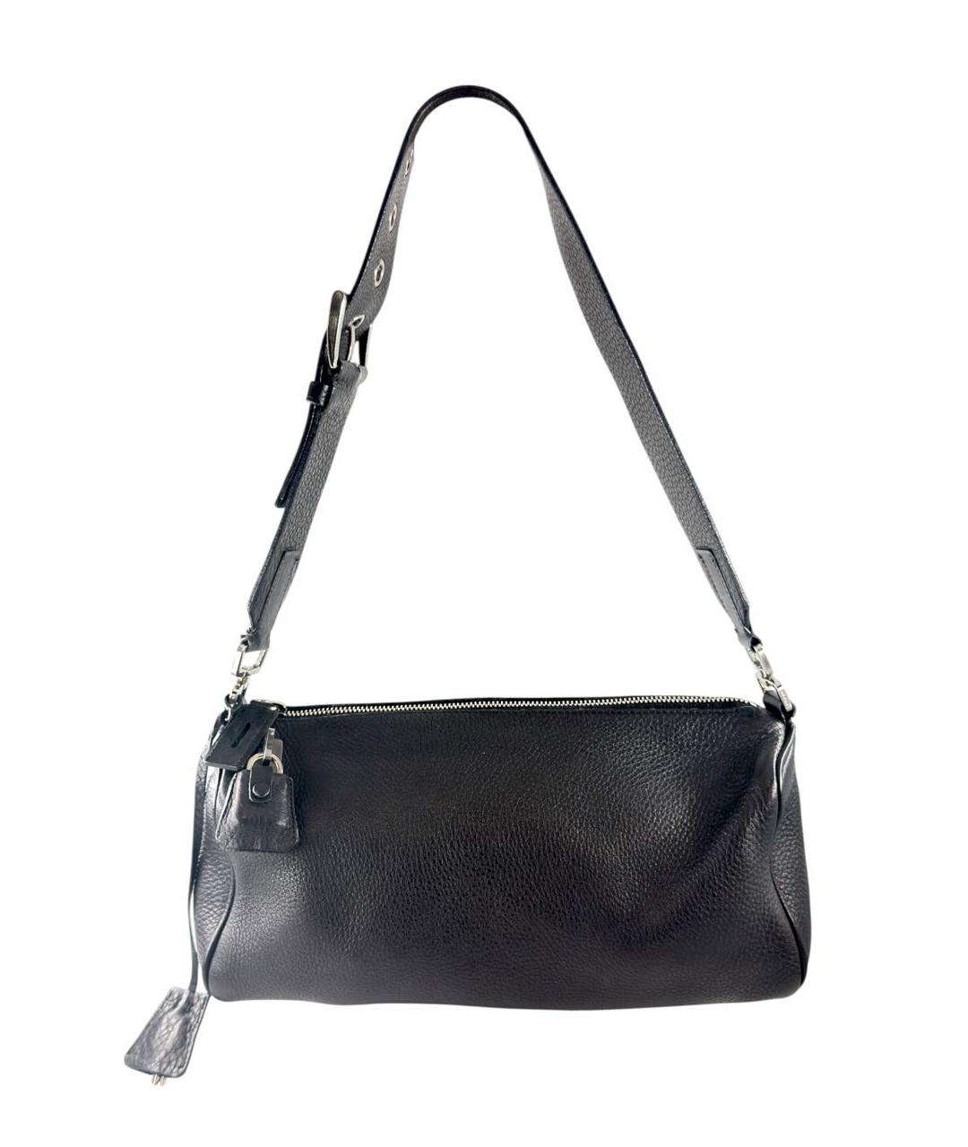 PRADA Черная кожаная сумка через плечо, фото 2