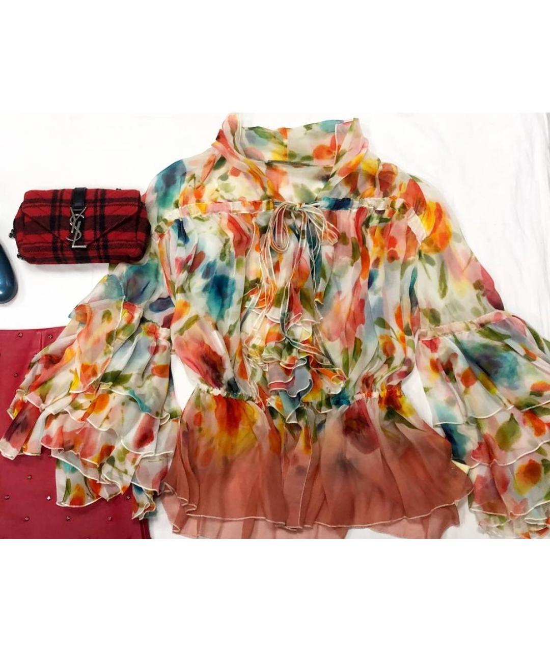 ERMANNO SCERVINO Оранжевая шелковая блузы, фото 3