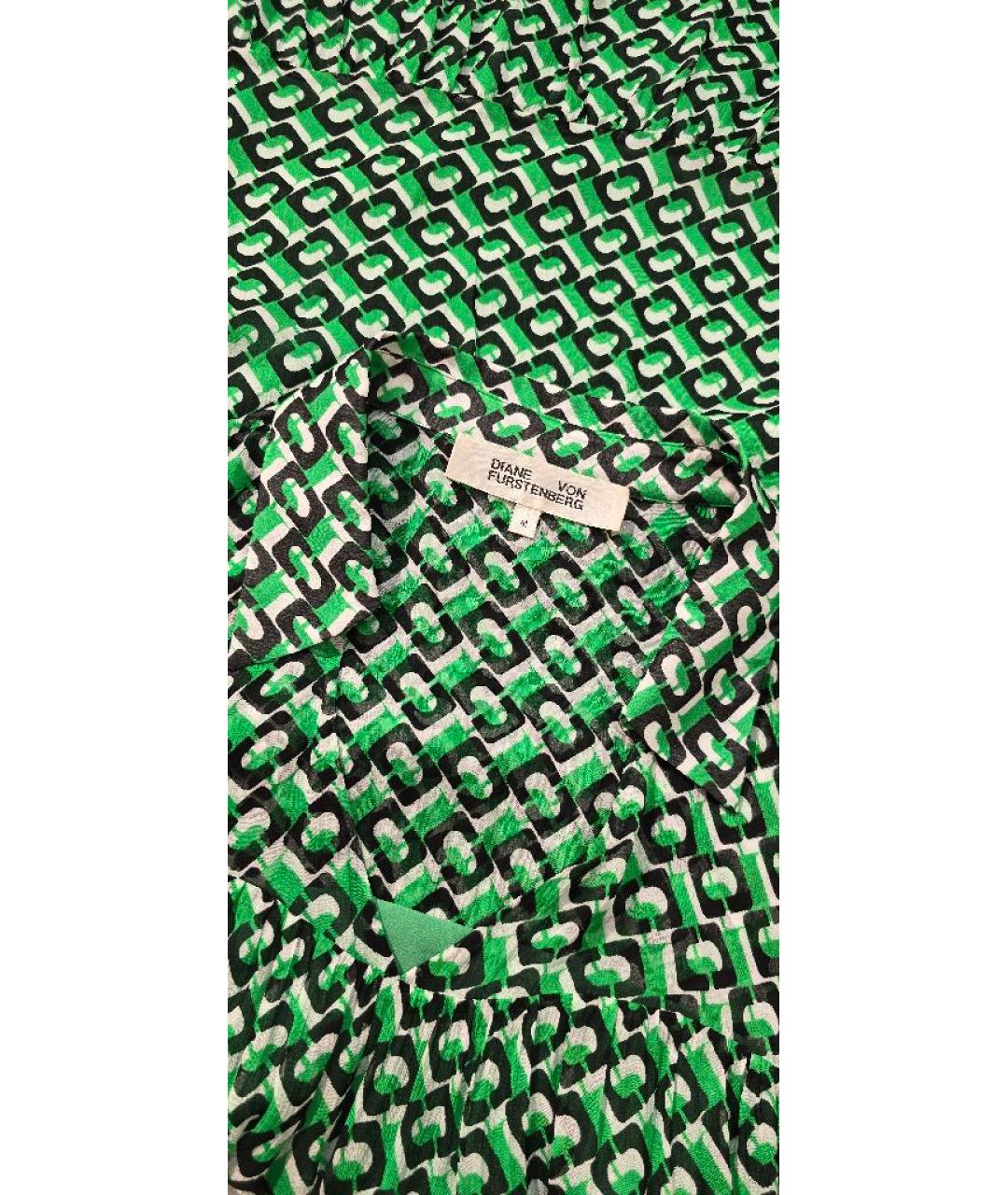 DIANE VON FURSTENBERG Зеленые вискозное повседневное платье, фото 9