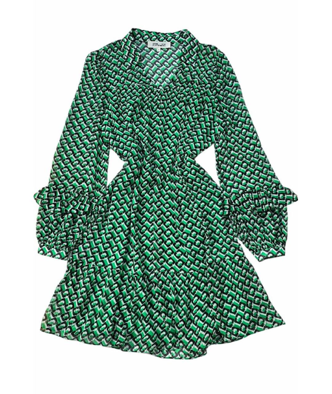 DIANE VON FURSTENBERG Зеленые вискозное повседневное платье, фото 5