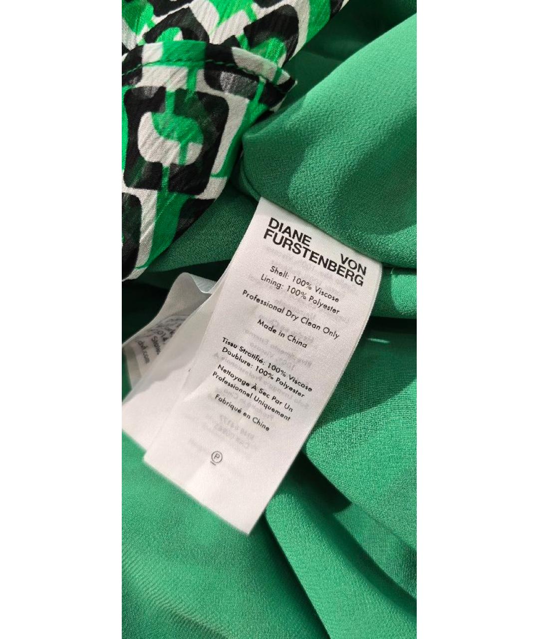 DIANE VON FURSTENBERG Зеленые вискозное повседневное платье, фото 6