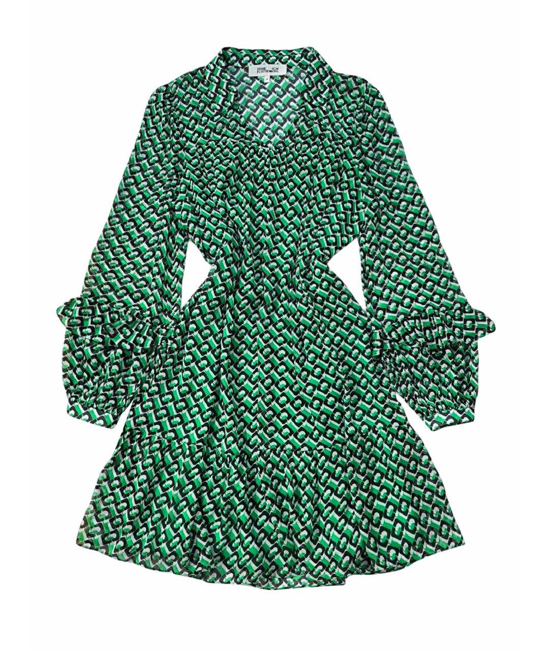 DIANE VON FURSTENBERG Зеленые вискозное повседневное платье, фото 1