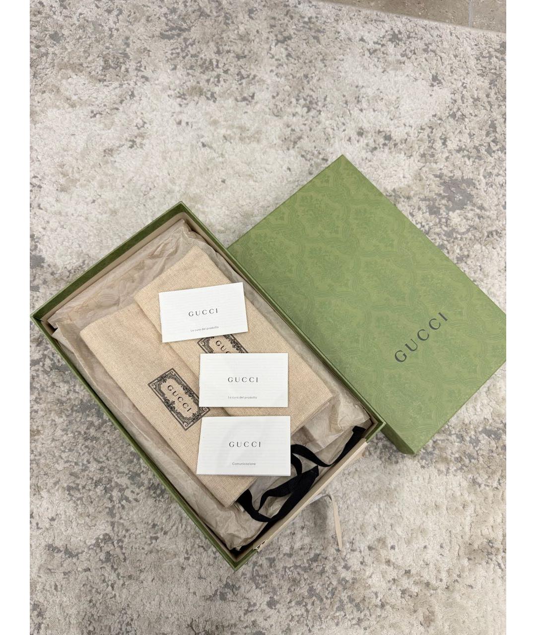 GUCCI Черные кожаные босоножки, фото 3