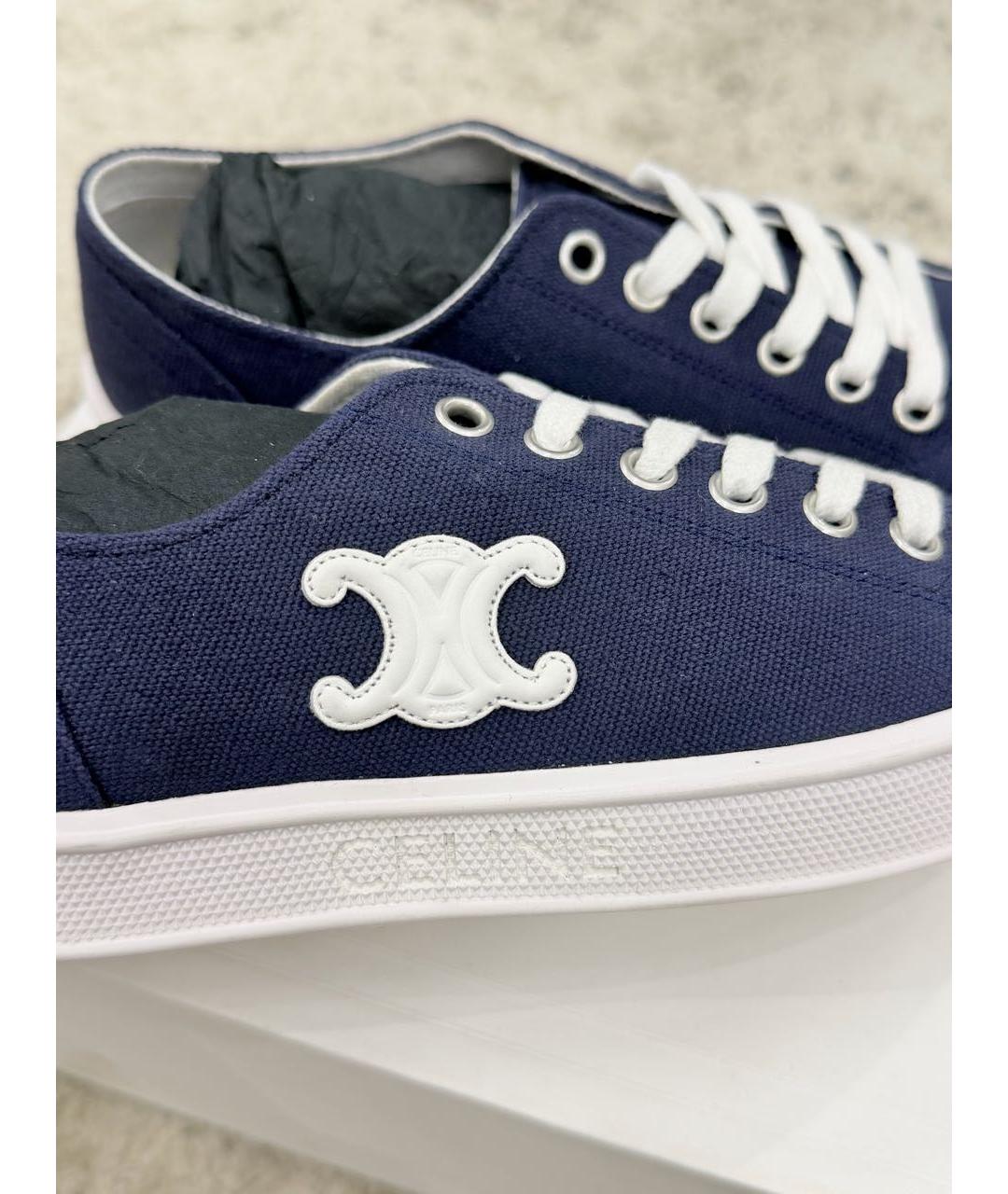 CELINE Темно-синие текстильные кеды, фото 5