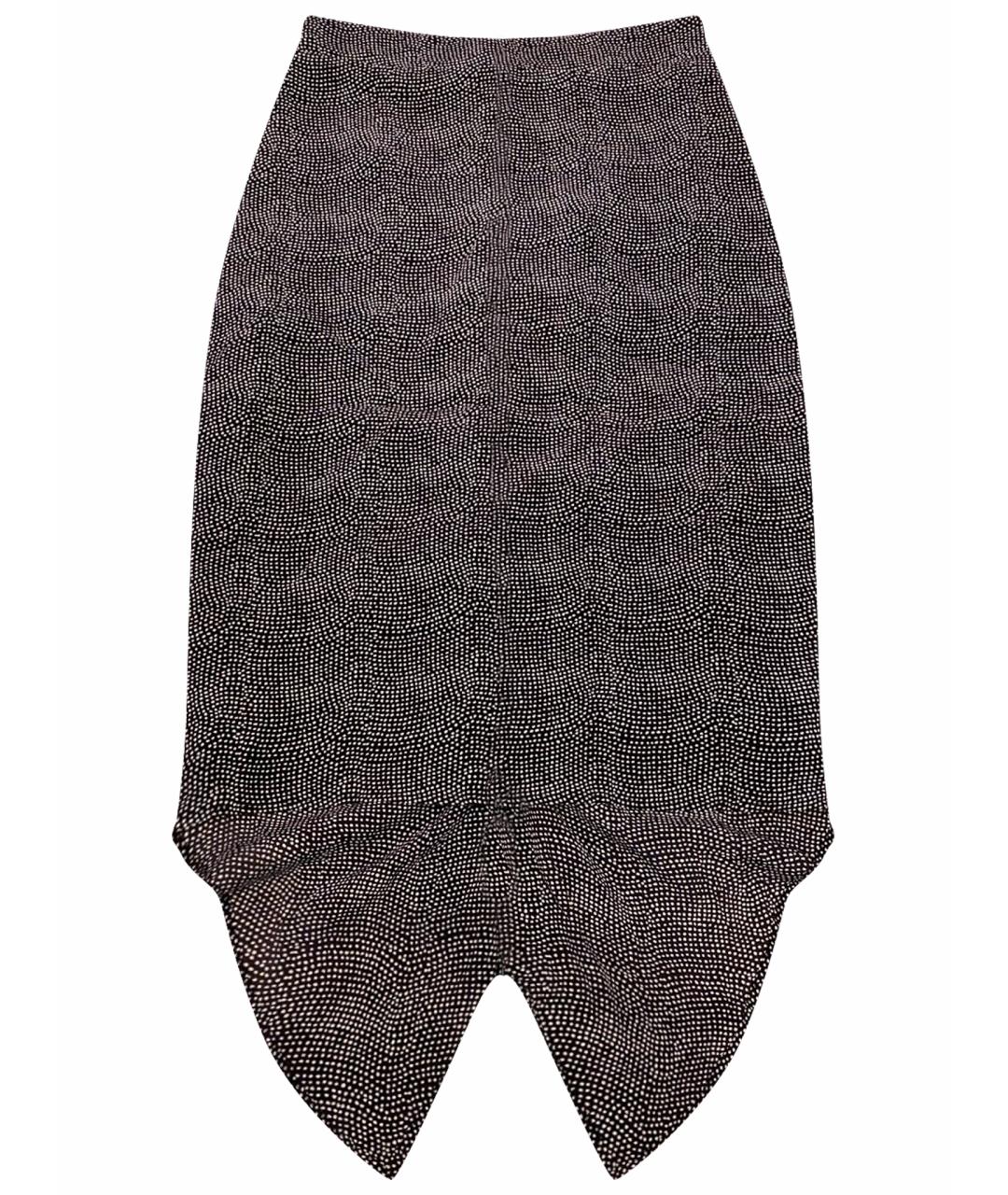 PAUL SMITH Антрацитовая шелковая юбка миди, фото 1