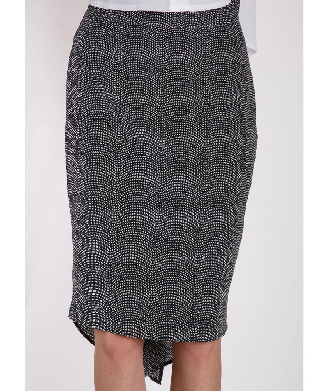 PAUL SMITH Антрацитовая шелковая юбка миди, фото 3