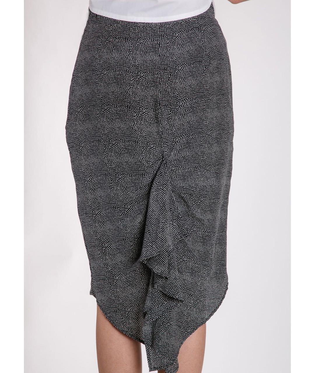 PAUL SMITH Антрацитовая шелковая юбка миди, фото 4