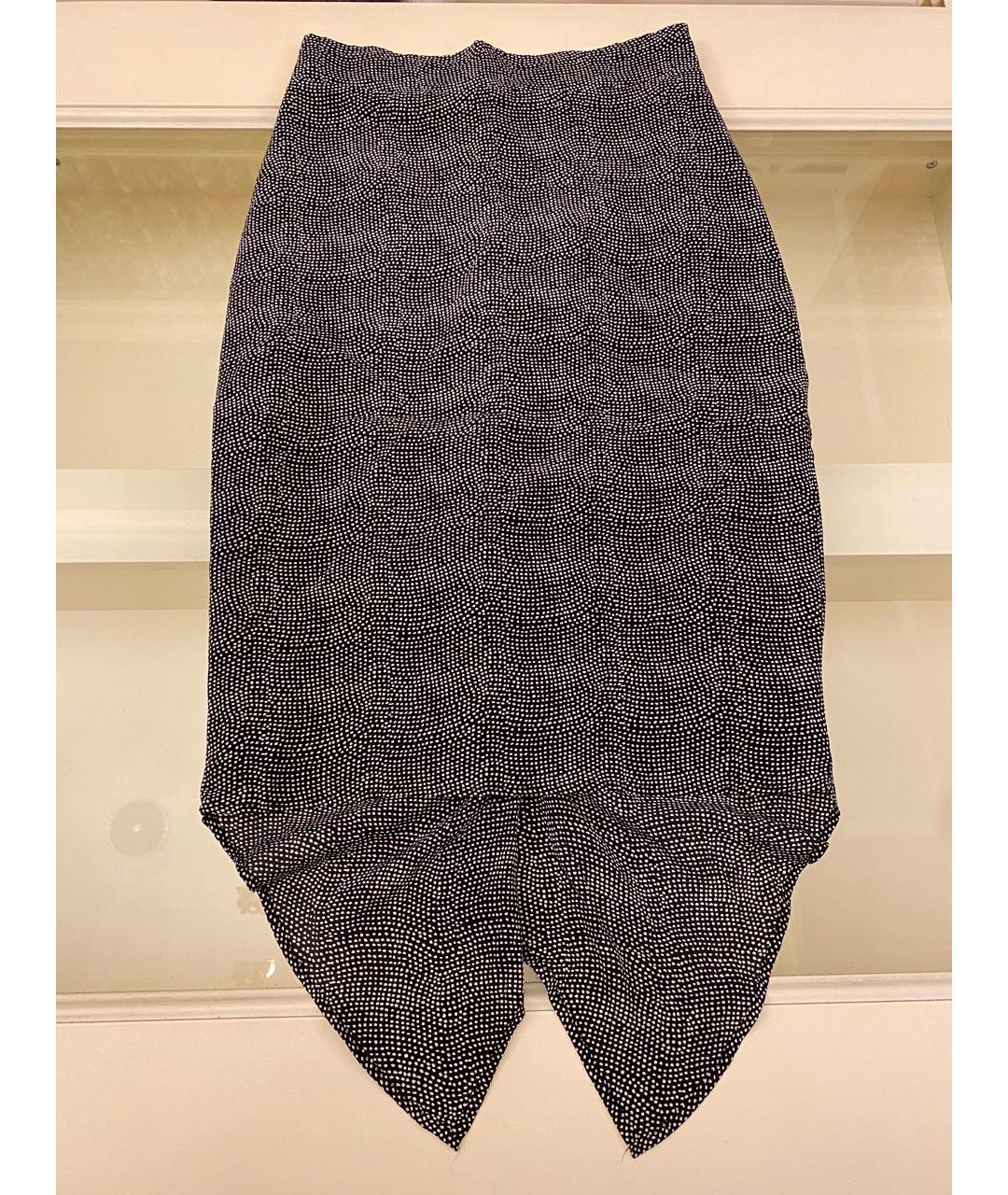 PAUL SMITH Антрацитовая шелковая юбка миди, фото 9