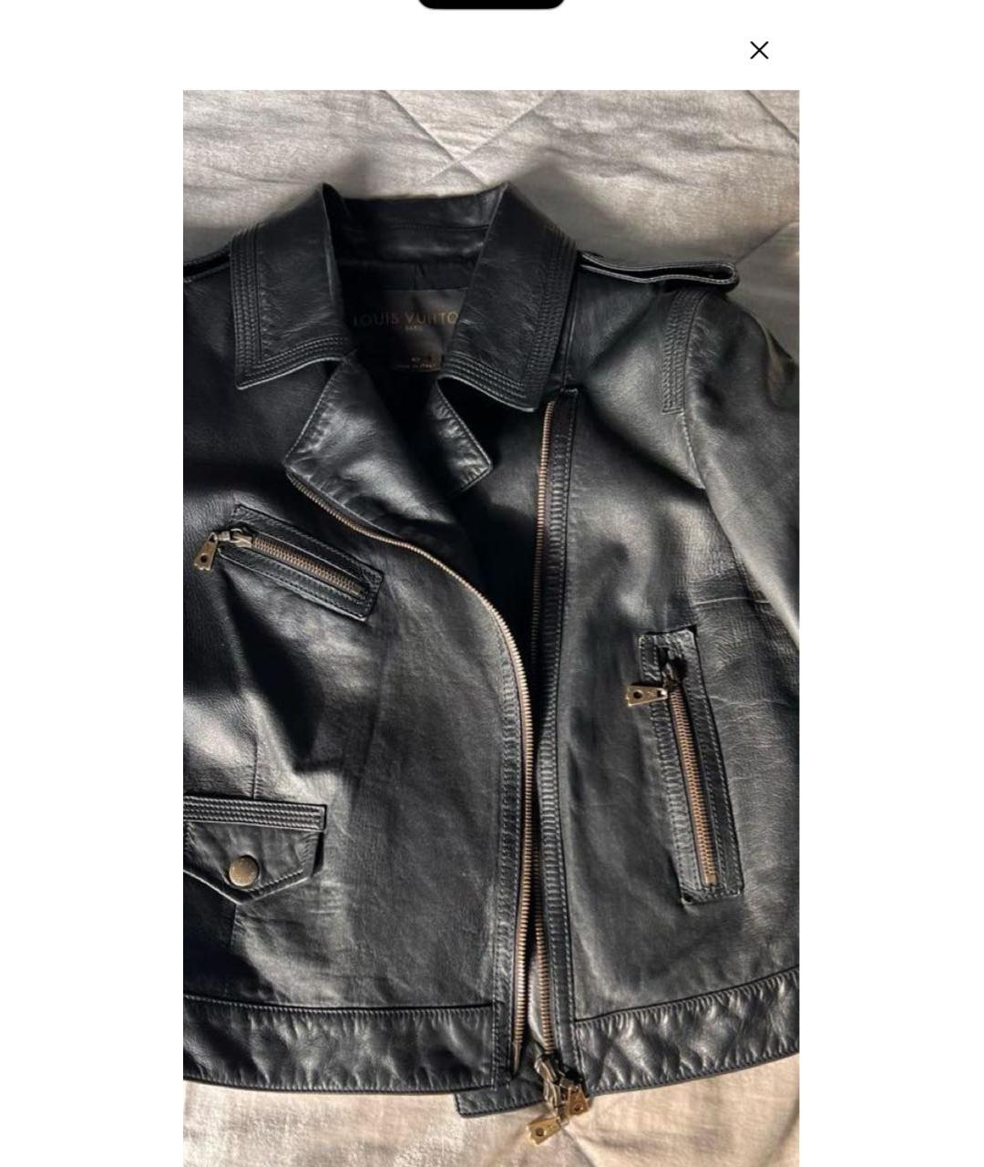 LOUIS VUITTON Черная кожаная куртка, фото 3