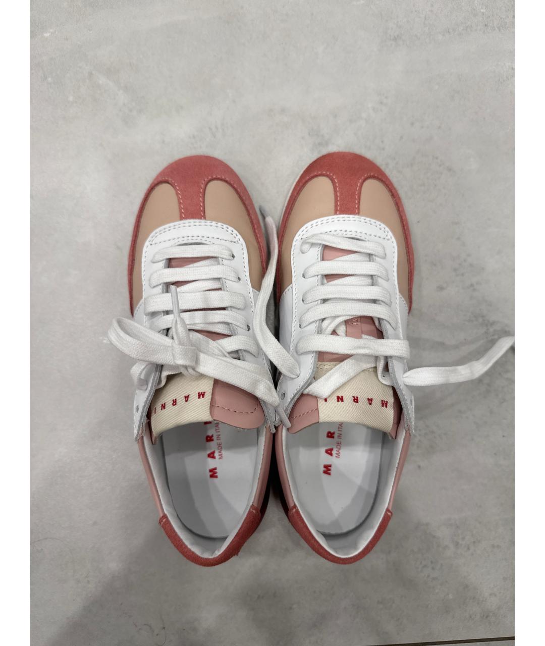 MARNI Розовые кожаные кеды, фото 3