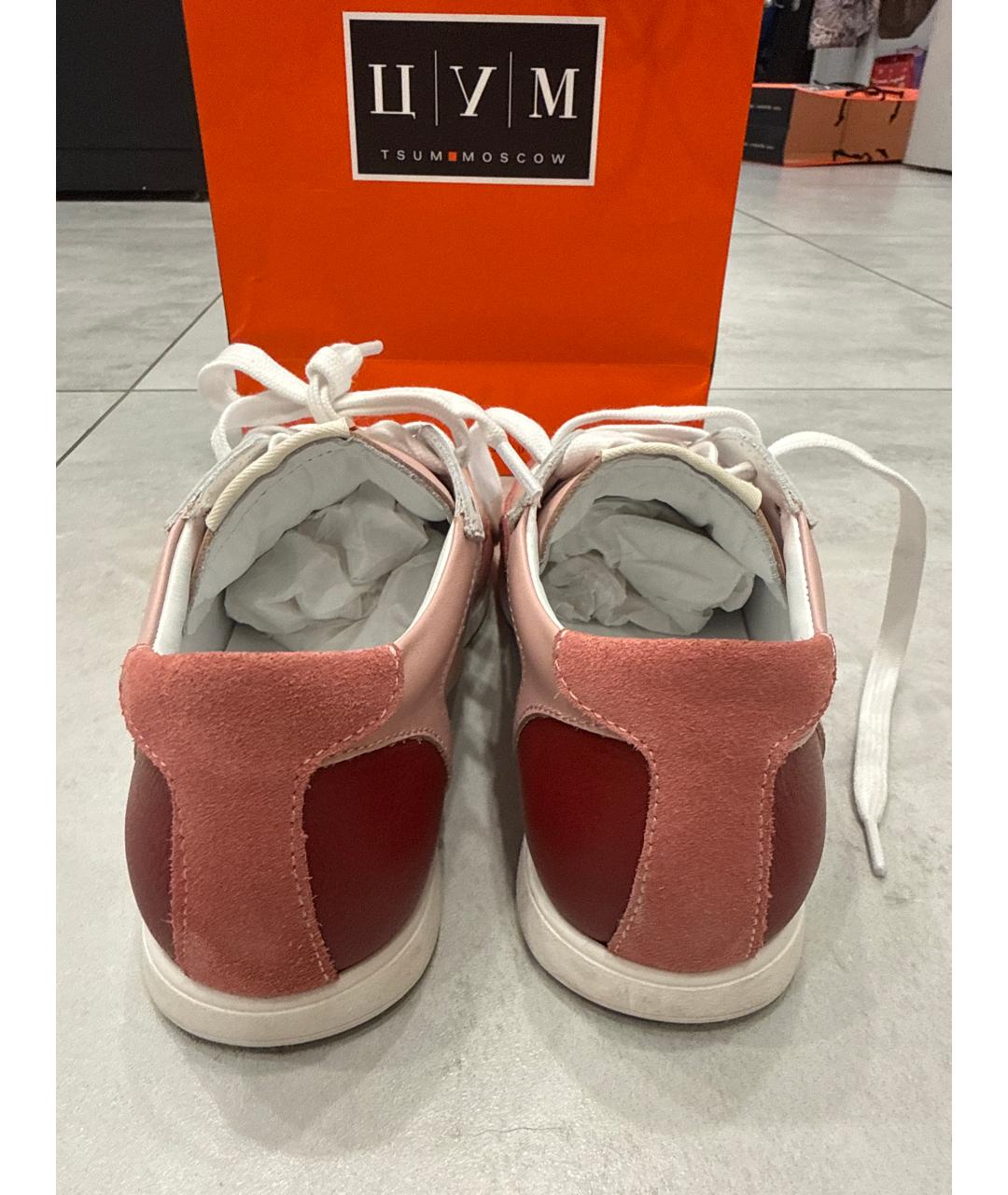 MARNI Розовые кожаные кеды, фото 4