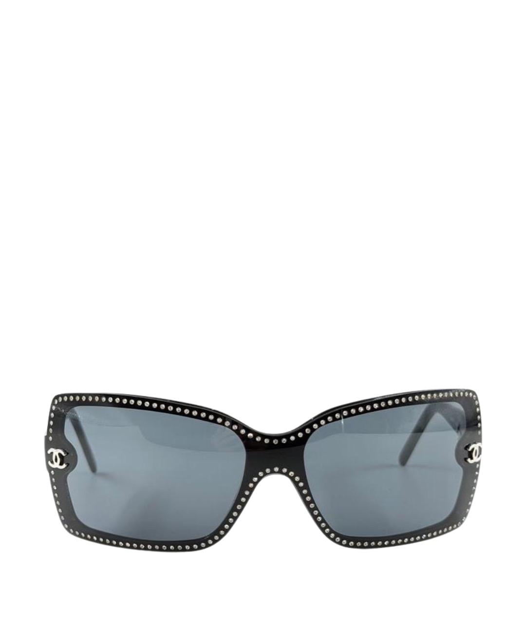 CHANEL Черные пластиковые солнцезащитные очки, фото 1