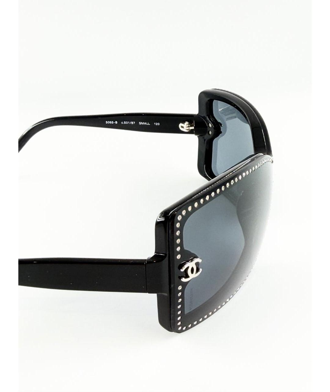 CHANEL Черные пластиковые солнцезащитные очки, фото 3