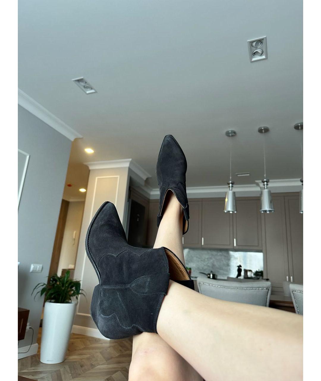 ISABEL MARANT Антрацитовые замшевые ботильоны, фото 2