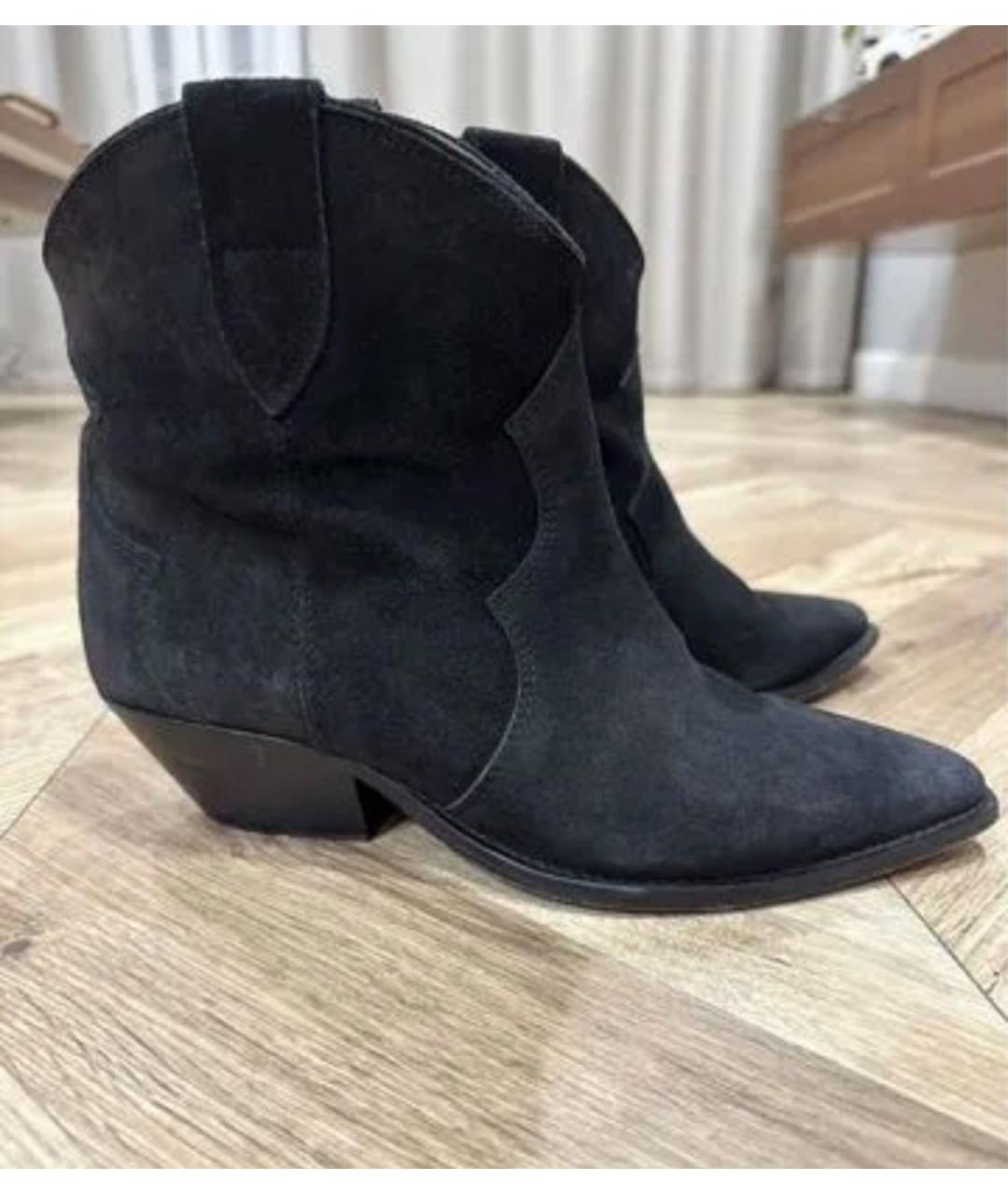 ISABEL MARANT Антрацитовые замшевые ботильоны, фото 4