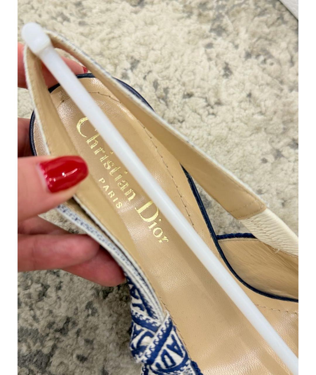 CHRISTIAN DIOR Синие текстильные туфли, фото 8