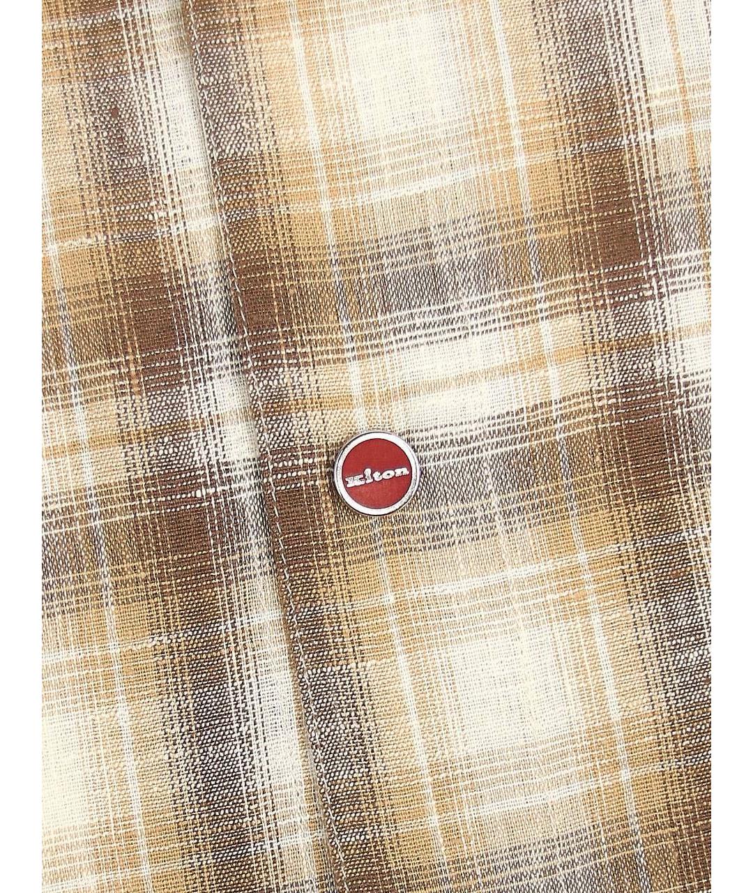 KITON Коричневая льняная кэжуал рубашка, фото 8