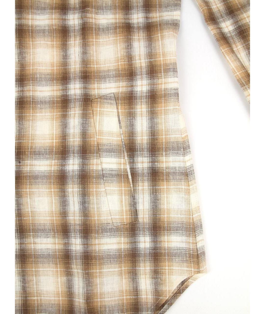 KITON Коричневая льняная кэжуал рубашка, фото 6