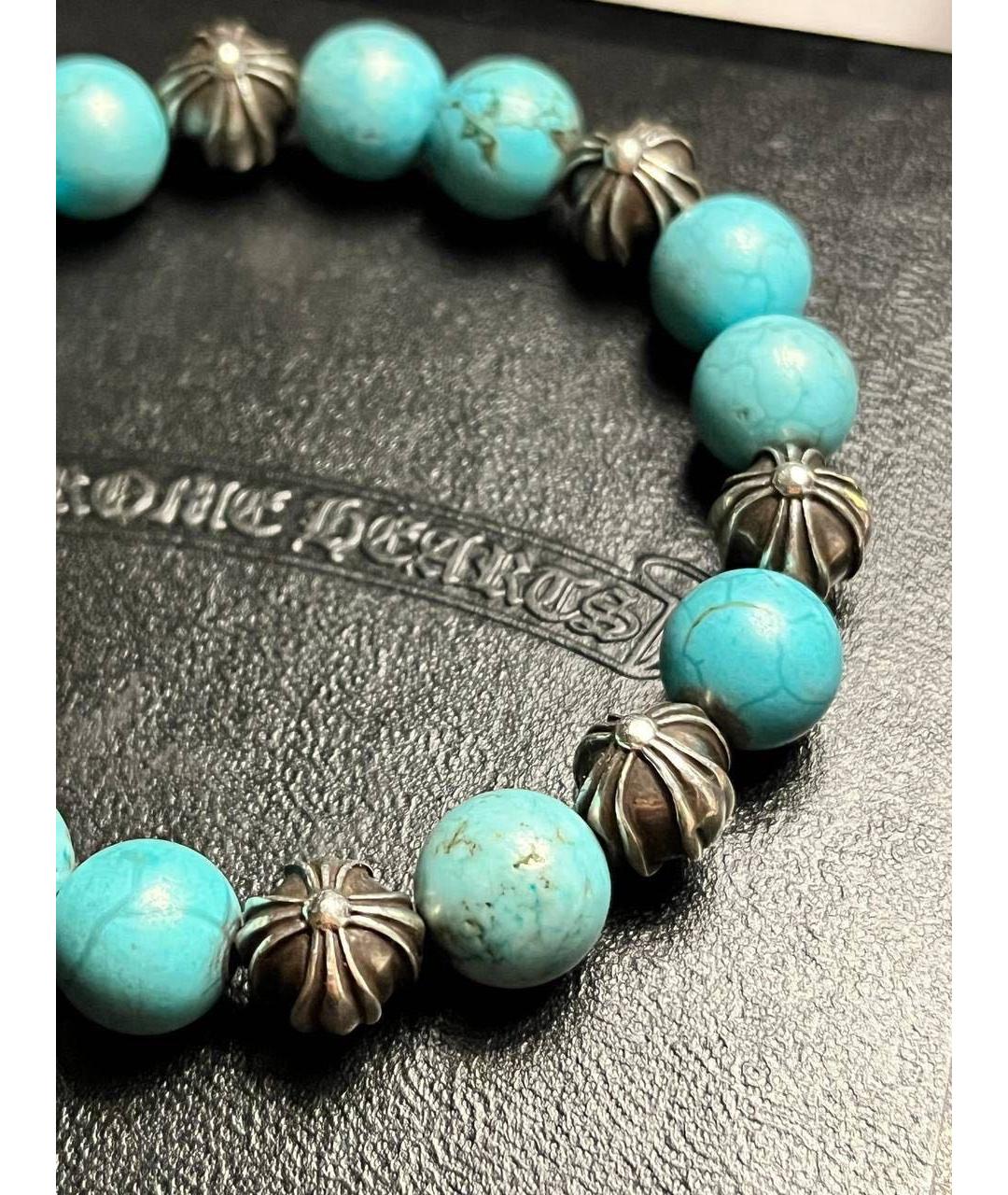 CHROME HEARTS Бирюзовый серебряный браслет, фото 3