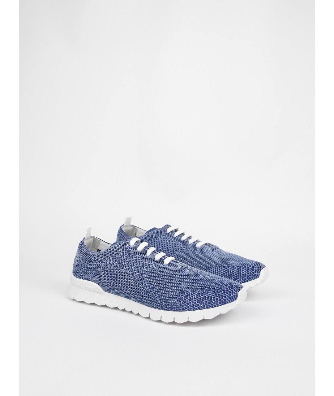 KITON Синие текстильные низкие кроссовки / кеды, фото 2