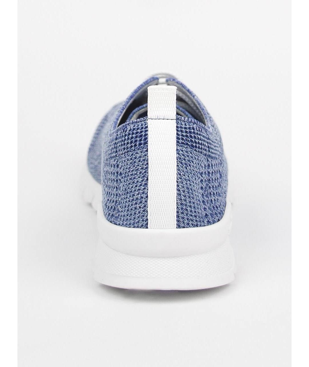 KITON Синие текстильные низкие кроссовки / кеды, фото 4