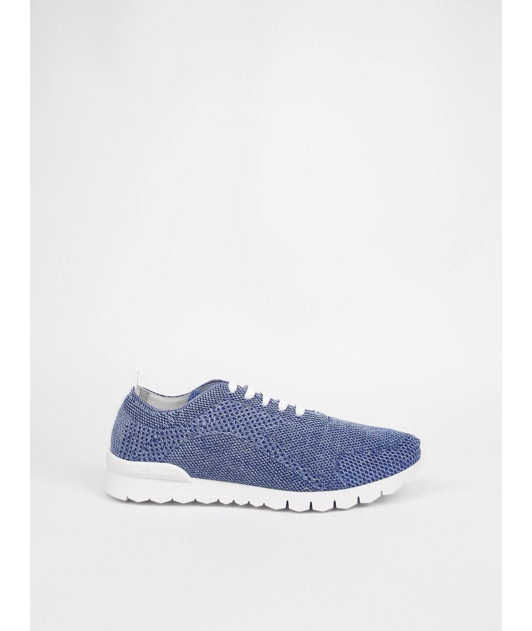 KITON Синие текстильные низкие кроссовки / кеды, фото 9