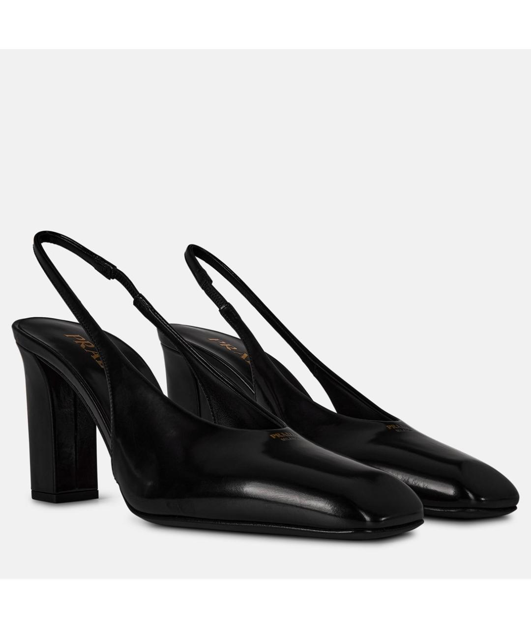 PRADA Черные кожаные босоножки, фото 2