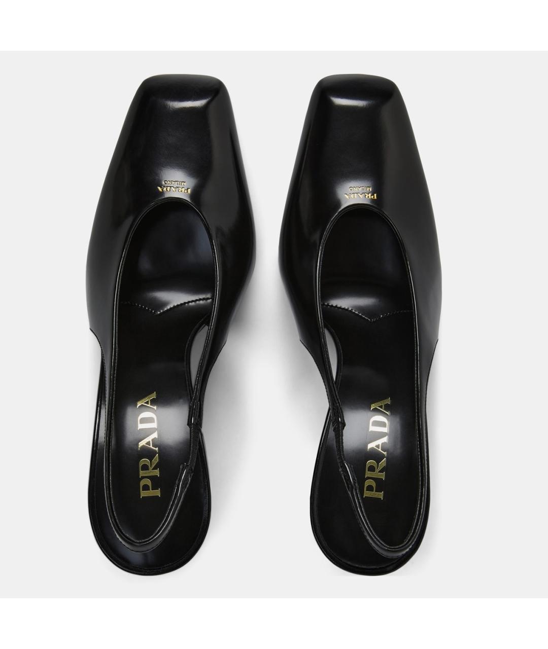 PRADA Черные кожаные босоножки, фото 3