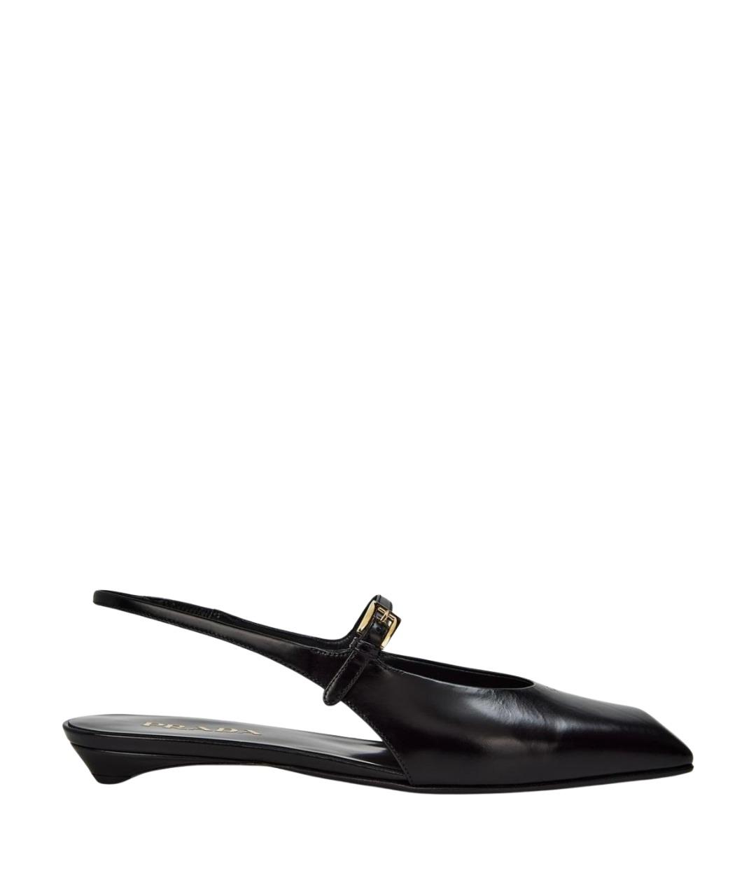 PRADA Черные кожаные босоножки, фото 1