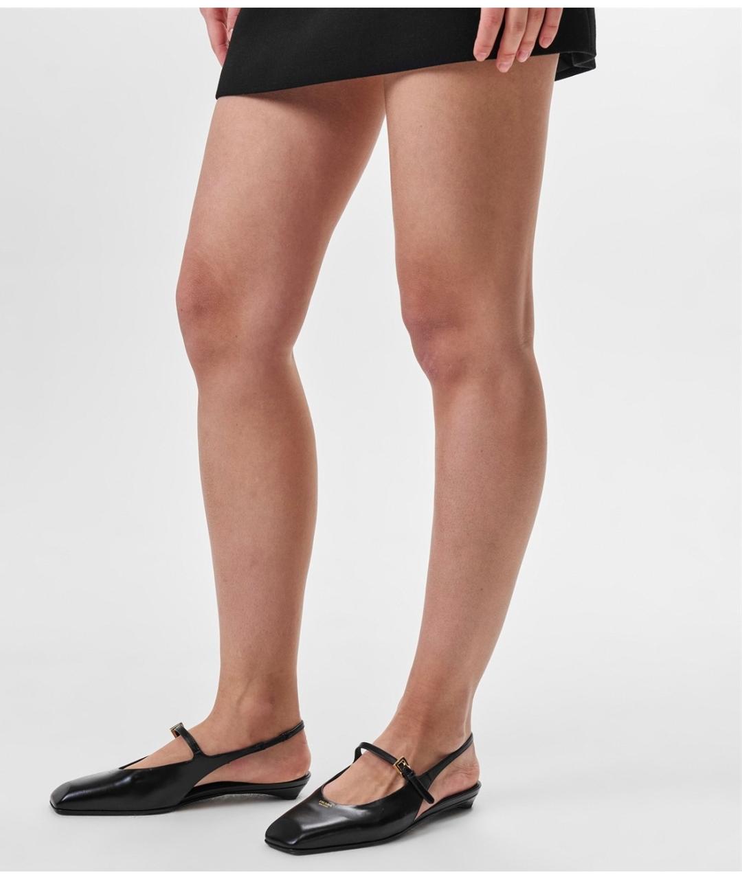 PRADA Черные кожаные босоножки, фото 6