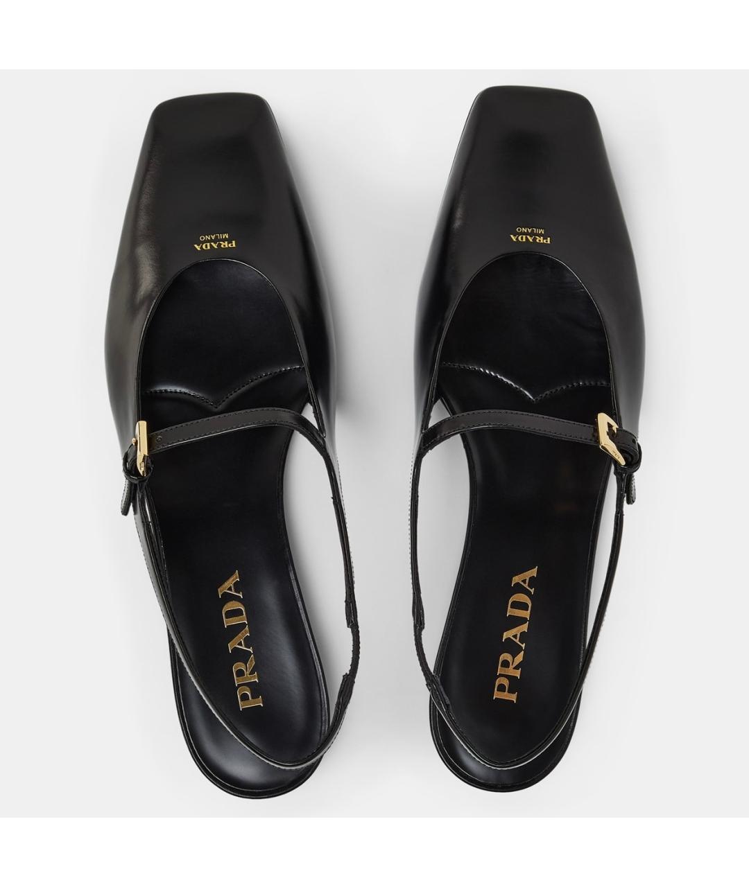 PRADA Черные кожаные босоножки, фото 3